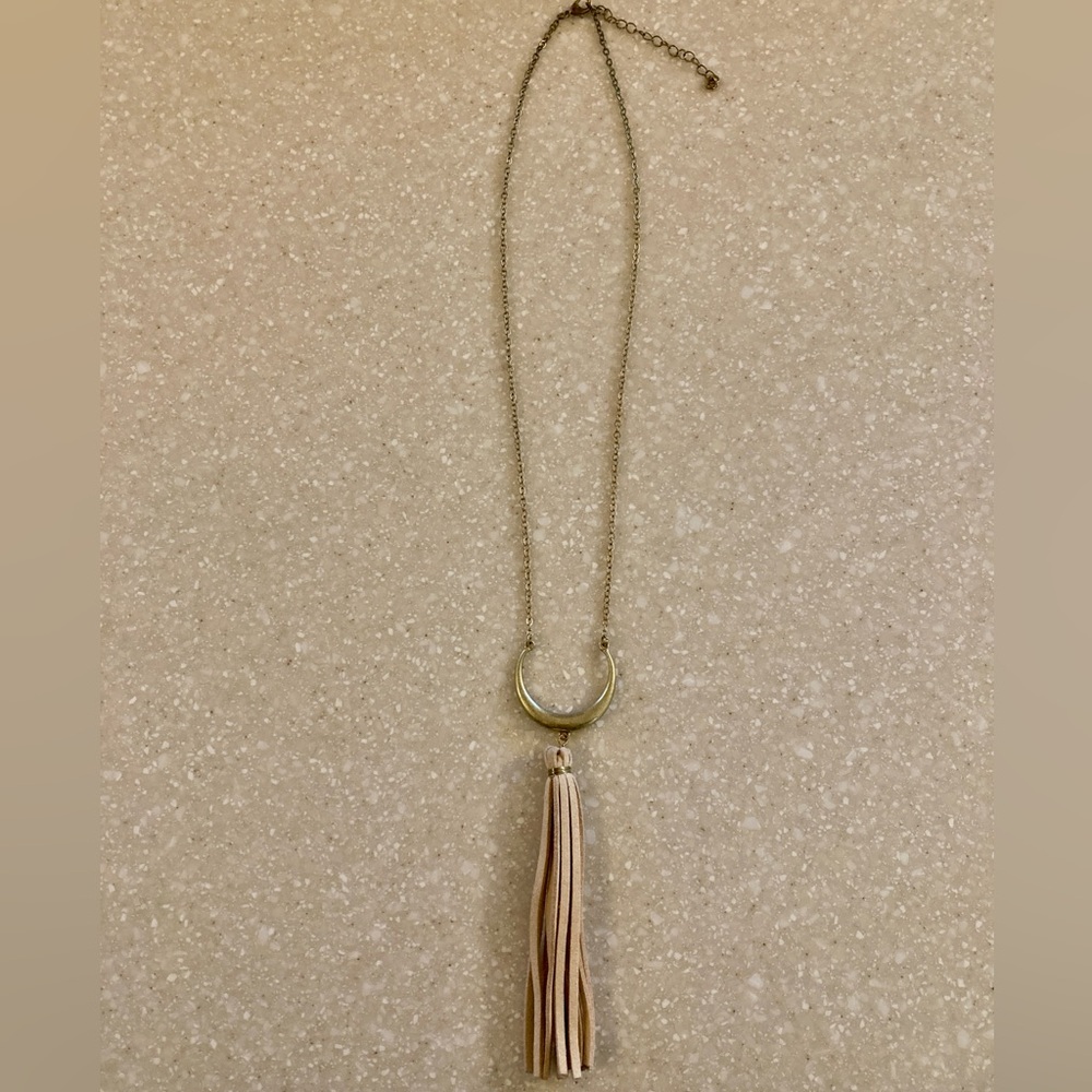 Francesca’s Leather Tassel Necklace